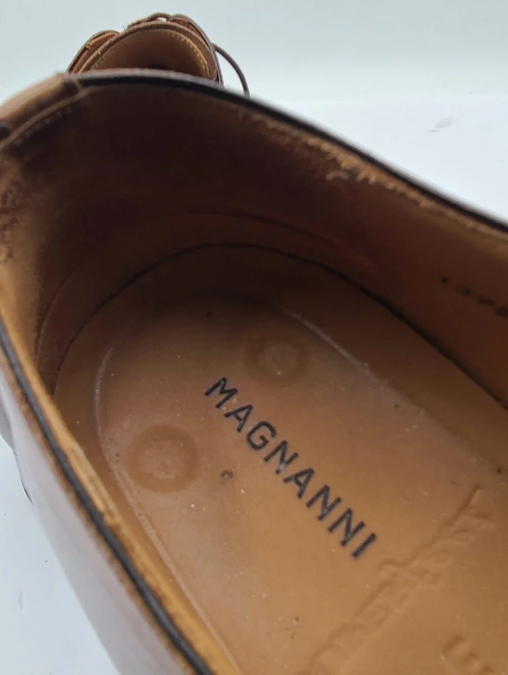 B44 Magnanni Romelo Diversa Apron Toe Derby Cognac Brown Size 11 M MSRP $350